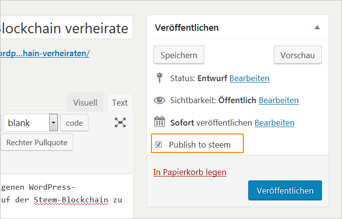 Auf Steem veröffentlichen oder nicht